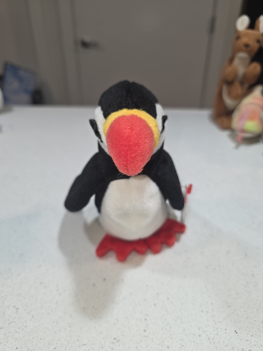 Ty Plush Puffin - Black, White, Red, Yellow
